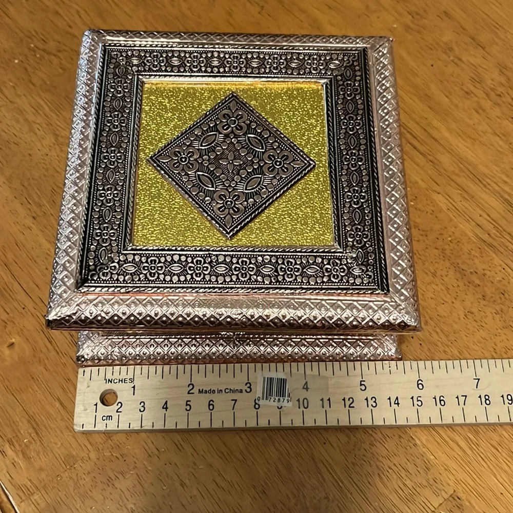 Handmade Rose Gold Black Gold Silver Foil Jewelry Trinket Box - Picture 13 of 15